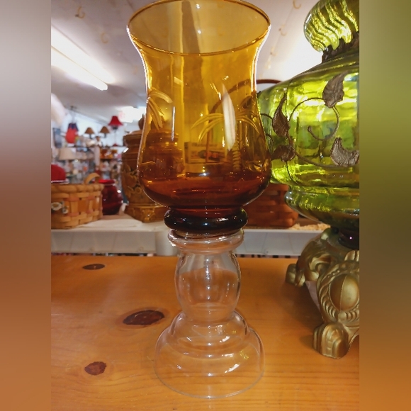 3pc. Set Amber glass candle holder - Picture 8 of 8